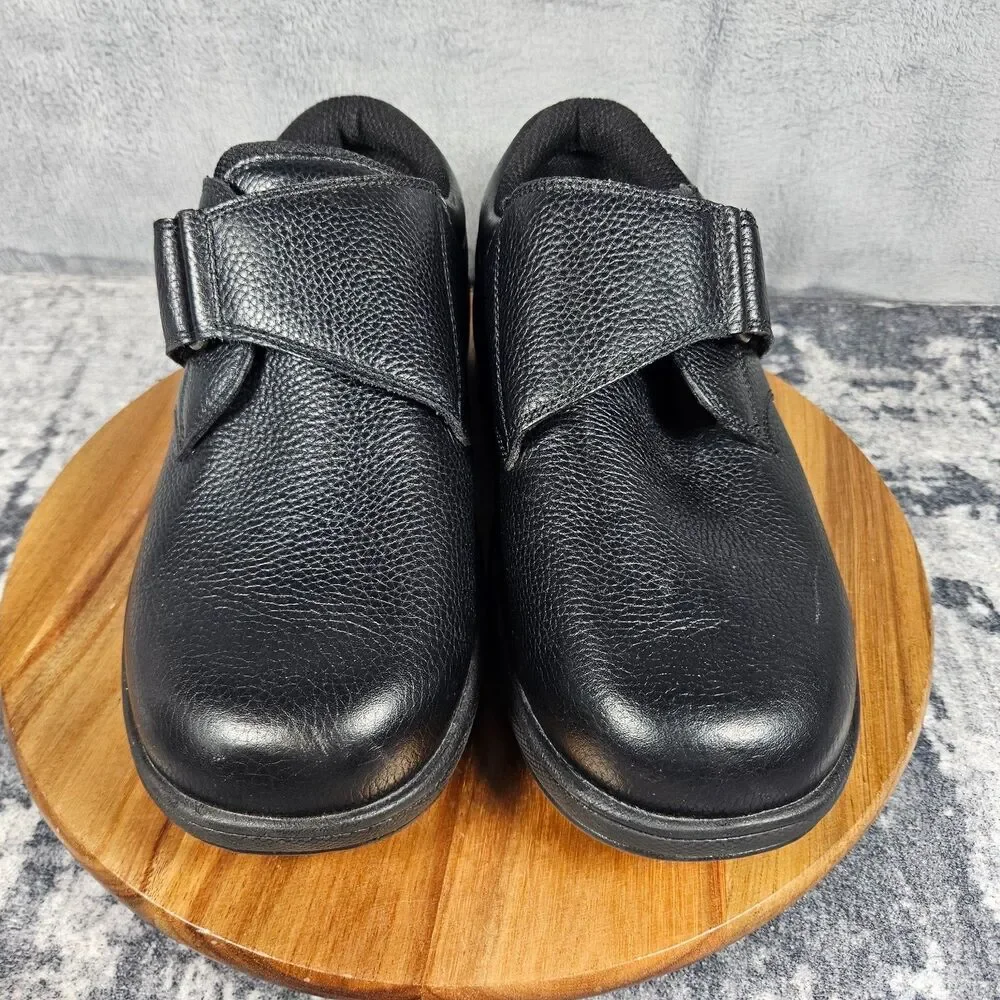Orthofeet Broadway 510 Orthopedic Walking Shoes Black Leather Mens Size 10.5 4E